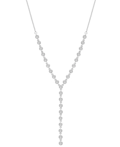 Wrapped In Love Diamond Bezel 17-1/4" Lariat Necklace (1 Ct. T.w.) In 14k Gold, Exclusively At Macy's In Silver