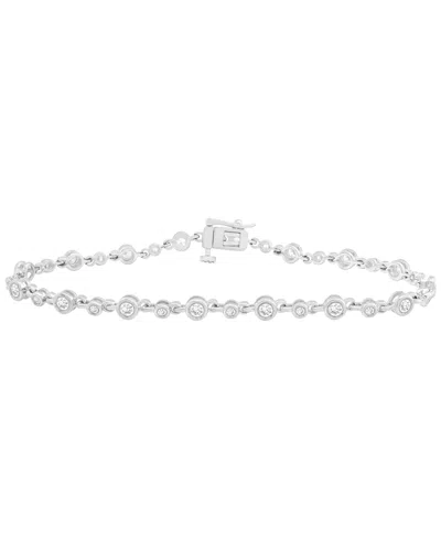 Wrapped In Love Diamond Bezel Tennis Bracelet (1 Ct. T.w.) In 14k Gold, Exclusively At Macy's In Silver