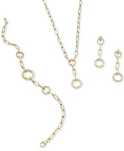 Wrapped In Love Diamond Circle Link Drop Earrings Necklace Bracelet Jewelry Collection In 14k Gold Created For Macys In Yellow Gold