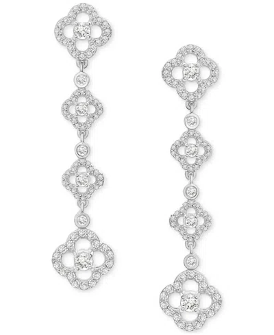 Wrapped In Love Diamond Clover Drop Earrings (1-1/2 Ct. T.w.) In 14k White Gold, Exclusively At Macy's