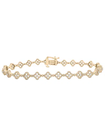 Wrapped In Love Diamond Clover Tennis Bracelet (1 Ct. T.w.) In 14k White Gold, Exclusively At Macy's