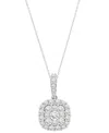 Wrapped In Love Diamond Cluster Pendant Necklace (2 Ct. T.w.) In 14k White Gold, 18" + 2" Extender, Exclusively At M In Gold