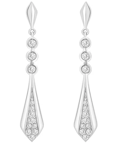 Wrapped In Love Diamond Flare Drop Earrings (1/4 Ct. Tw) In 14k Gold, Exclusively At Macy's In Silver