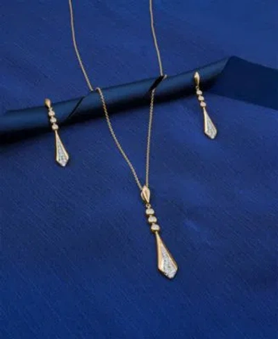 Wrapped In Love Diamond Flare Linear 18 Pendant Necklace Drop Earrings Collection In 14k Gold Exclusively At Macys In White Gold