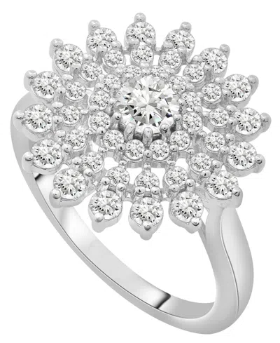Wrapped In Love Diamond Flower Cluster Ring (1 Ct. T.w) In 14k Gold, Exclusively At Macy's In Silver