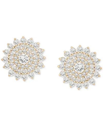 Wrapped In Love Diamond Flower Cluster Stud Earrings (1 Ct. T.w) In 14k Gold, Exclusively At Macy's In Yellow Gold