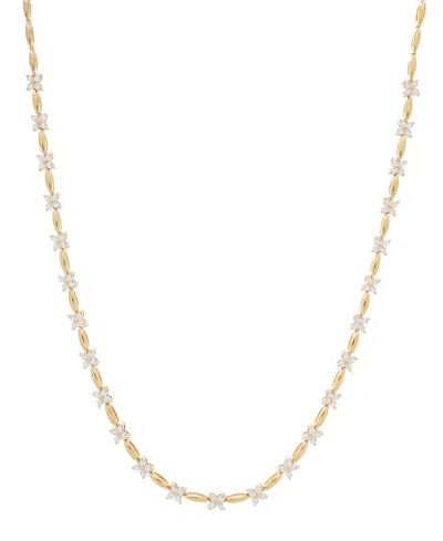 Wrapped In Love Diamond Flower Necklace (1 Ct. T.w.) In 14k Yellow Gold In Multi