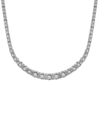 Wrapped In Love Diamond Graduated (1 Ct. T.w.) Necklace In Sterling Silver, Macy's Exclusive