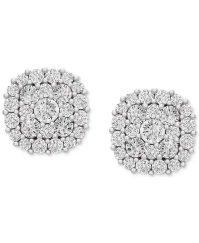 Wrapped In Love Diamond Halo Cluster Stud Earrings (2 Ct. T.w.) In 14k White Gold, Exclusively At Macy's