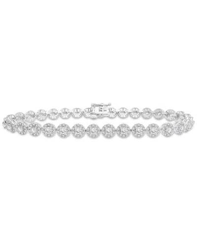 Wrapped In Love Diamond Halo Tennis Bracelet (3 Ct. T.w.) In 14k White Gold, Created For Macy's
