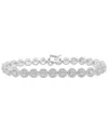 Wrapped In Love Diamond Halo Tennis Bracelet (5 Ct. T.w.) In 14k White Gold, Created For Macy's In White Gold