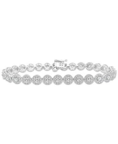 Wrapped In Love Diamond Halo Tennis Bracelet (5 Ct. T.w.) In 14k White Gold, Created For Macy's