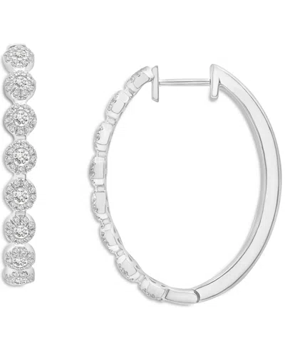 Wrapped In Love Diamond Hoop Earrings (1 Ct. T.w.) In 14k White Gold, Created For Macy's