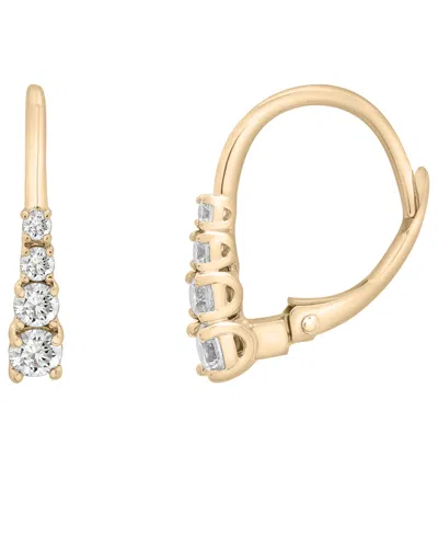 Wrapped In Love Diamond Leverback Hoop Earrings (1/2 Ct. T.w.) In 14k White Gold, Exclusively At Macy's