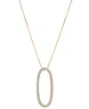 Wrapped In Love Diamond Open Oval 18" Pendant Necklace (1/2 Ct. T.w.) In 14k White Or Yellow Gold, Created For Macy' In Yellow Gold