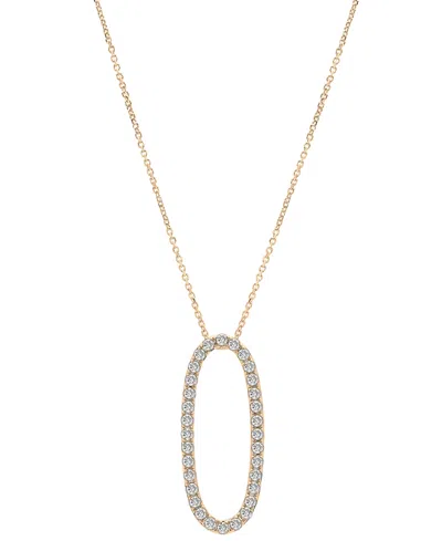 Wrapped In Love Diamond Open Oval 18" Pendant Necklace (1/2 Ct. T.w.) In 14k White Or Yellow Gold, Created For Macy'
