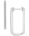 Wrapped In Love Diamond Open Rectangle Small Hoop Earrings (1/2 Ct. T.w.) In 14k Yellow Or White Gold, Created For M In White Gold
