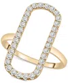 Wrapped In Love Diamond Open Rectangle Statement Ring (1/2 Ct. T.w.) In 14k Yellow Or White Gold, Created For Macy's In Yellow Gold