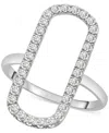 Wrapped In Love Diamond Open Rectangle Statement Ring (1/2 Ct. T.w.) In 14k Yellow Or White Gold, Created For Macy's In White Gold