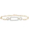 Wrapped In Love Diamond Paperclip Link Bracelet (1 Ct. T.w.) In 14k Gold, Exclusively At Macy's