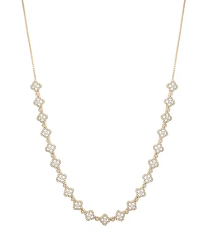 Wrapped In Love Diamond Pave Clover 18" Collar Necklace (2 Ct. T.w.) In 14k White Gold, Exclusively At Macy's