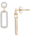 Wrapped In Love Diamond Pave Paperclip Drop Earrings (1 Ct. T.w.) In 14k Gold, Exclusively At Macy's