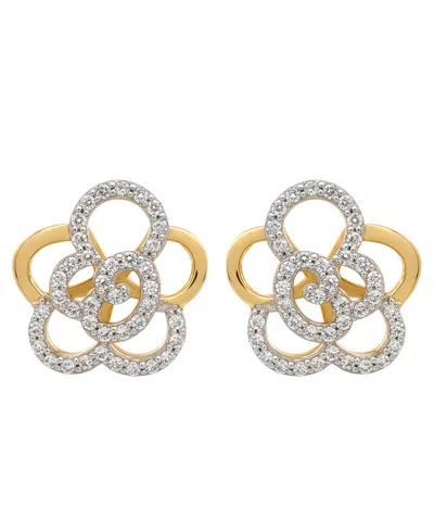 Wrapped In Love Diamond Rose Stud Earrings (1/4 Ct. T.w.) In 10k Yellow Gold