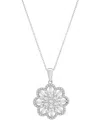 Wrapped In Love Diamond Round & Baguette 18" Pendant Necklace (1 Ct. T.w.) In 14k White Gold, Exclusively At Macy's