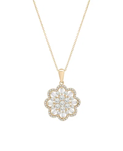 Wrapped In Love Diamond Round & Baguette 18" Pendant Necklace (1 Ct. T.w.) In 14k White Gold, Exclusively At Macy's