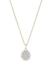 Wrapped In Love Diamond Round & Baguette Teardrop Cluster 18" Pendant Necklace (1/2 Ct. T.w.) In 14k Gold, Exclusive In Yellow Gold