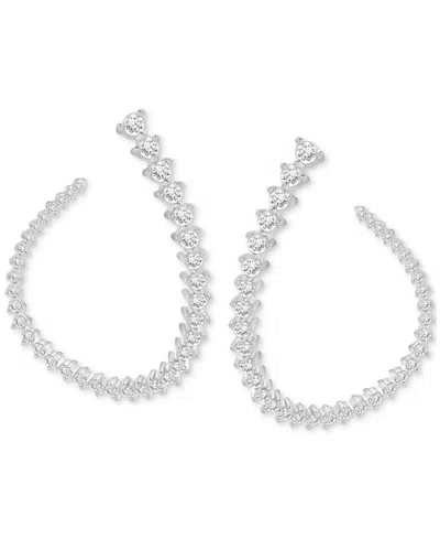 Wrapped In Love Diamond Spiral Open Hoops Earrings (1-1/2 Ct. T.w.) In 14k White Gold, Exclusively At Macy's