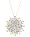 Wrapped In Love Diamond Starburst 20" Pendant Necklace (1-1/2 Ct. T.w.) In 14k White Gold Or 14k Yellow Gold, Create In Yellow Gold