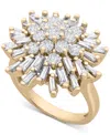 Wrapped In Love Diamond Starburst Cluster Ring (1-1/2 Ct. T.w.) In 14k White Gold Or 14k Yellow Gold, Created For Ma In Yellow Gold
