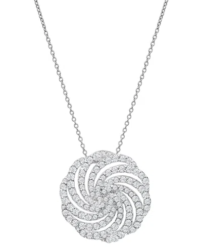 Wrapped In Love Diamond Swirl Pendant Necklace (1 Ct. T.w.) In 14k White Gold In Silver