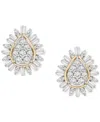 Wrapped In Love Diamond Teardrop Cluster Stud Earrings (1/2 Ct. Tw) In 14k Gold, Exclusively At Macy's