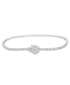 Wrapped In Love Diamond Tennis Flower Bracelet (2-1/2 Ct. T.w.) In 14k White Gold In Metallic
