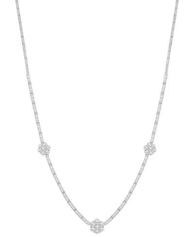 Wrapped In Love Diamond Tennis Flower Necklace (2.5 Ct. T.w.) In 14k White Gold