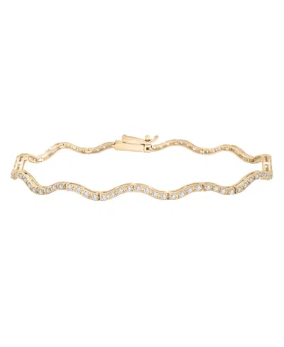 Wrapped In Love Diamond Wavy Tennis Bracelet (1 Ct. Tw) In 14k White Gold, Exclusively At Macy's