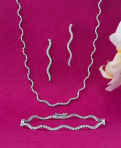Wrapped In Love Diamond Wavy Tennis Bracelet Necklace Earrings Collection In 14k White Gold Exclusively At Macys In Yellow Gold
