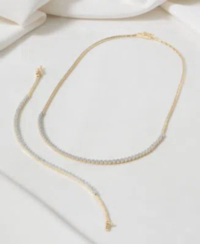 Wrapped In Love Diamond Zigzag Cluster Link Bracelet Necklace Collection In 10k Gold Created For Macys In Yellow Gold
