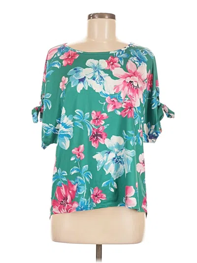 Pre-owned Wrapper 3/4 Sleeve Blouse In Blue