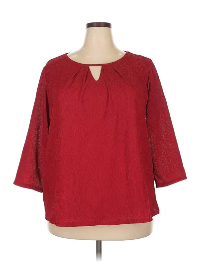 Pre-owned Wrapper 3/4 Sleeve Blouse In Red