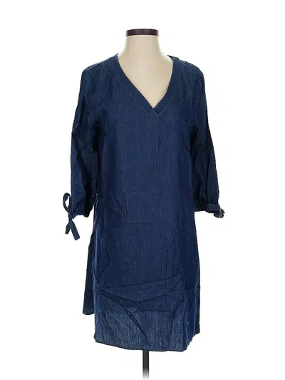 Pre-owned Wrapper Casual Dress In Blue
