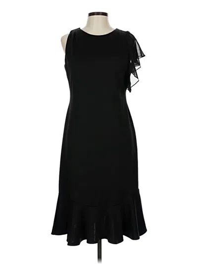 Pre-owned Wrapper Cocktail Dress In Black