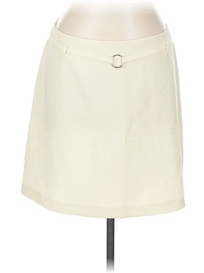 Pre-owned Wrapper Formal Skirt In White