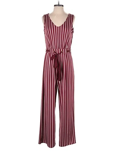 Pre-owned Wrapper Jumpsuit In Burgundy
