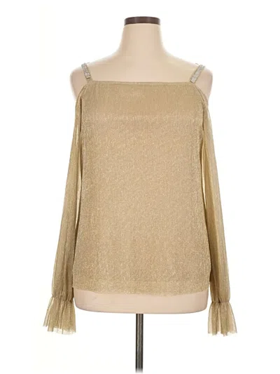 Pre-owned Wrapper Long Sleeve Blouse In Gold