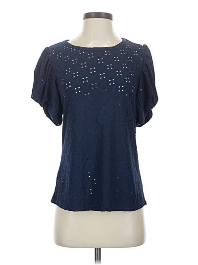 Wrapper Short Sleeve Blouse In Blue