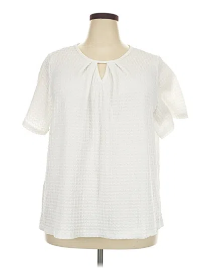 Pre-owned Wrapper Short Sleeve Blouse In Ivory