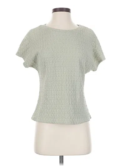 Pre-owned Wrapper Short Sleeve Top Green Square Neckline Tops